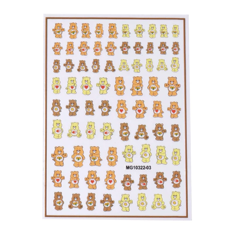 

Cute Bear Nail Art Stickers Decal 3D Self-Adhesive Nail Design DIY Nail Decorations