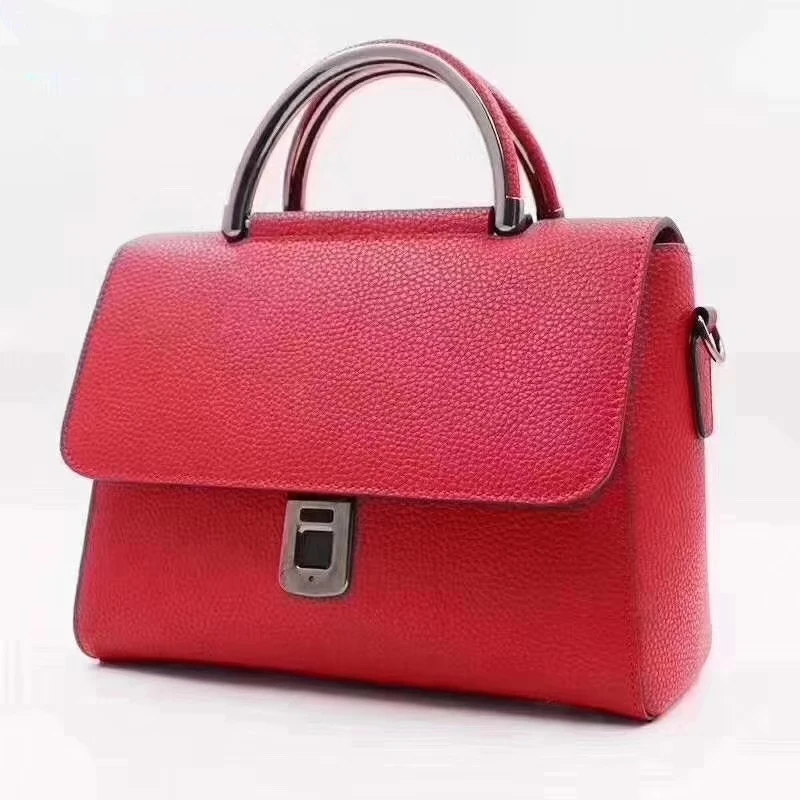 

theft prevention fingerprint lock Top Grain Croco Leather Handbag