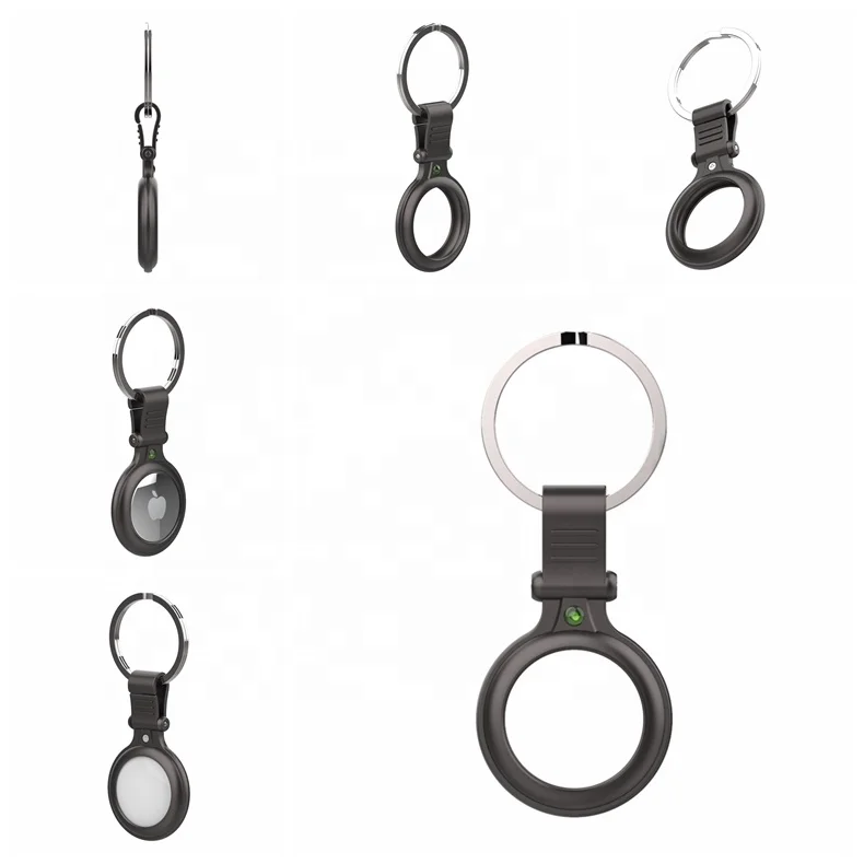 

Anti-fall Matte Black Color Alloy Case Cover for Airtags with Metal Ring