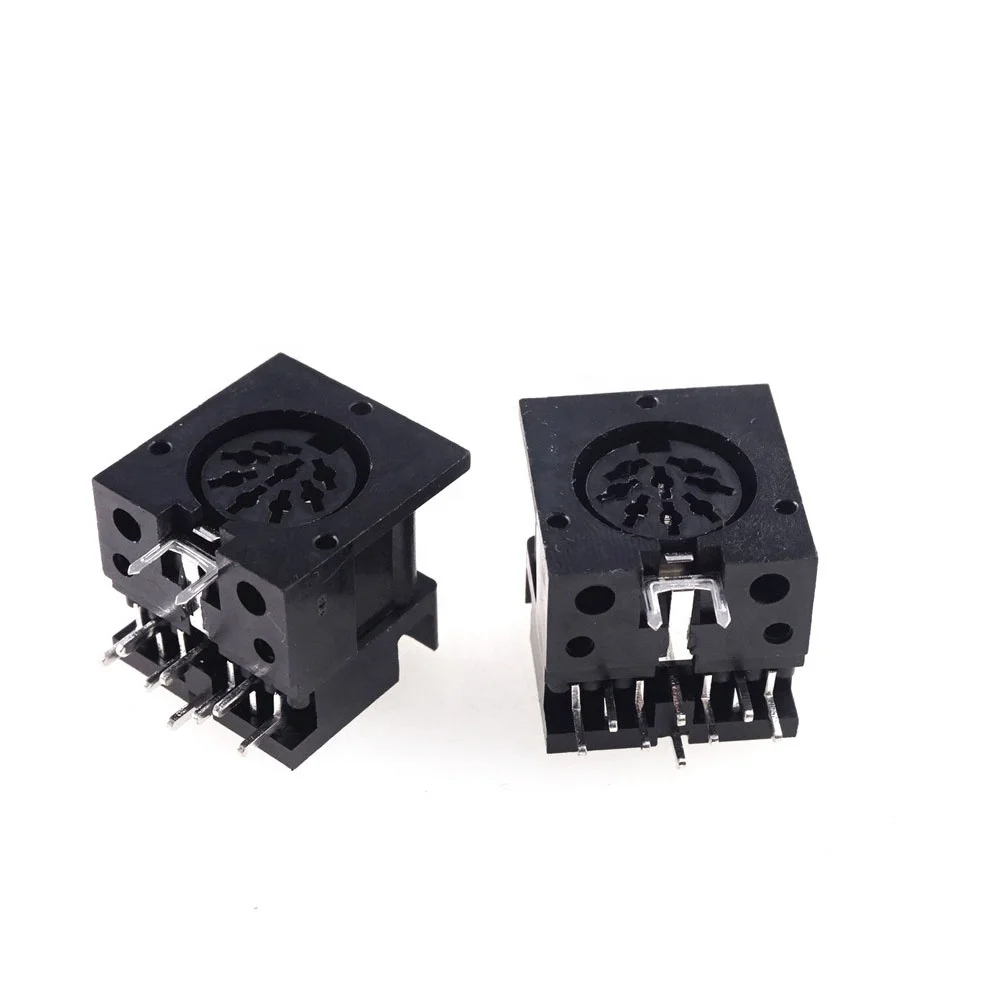 Circular Din Connector Receptacle 8 Pin 270 Degree Female Socket Pcb