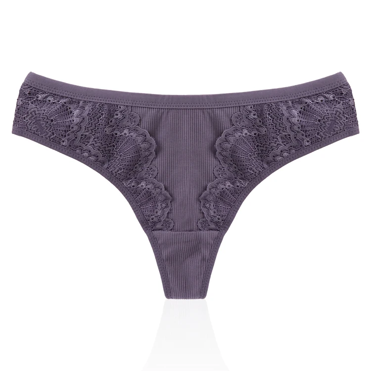 

BEIZHI Brand Mid-waist Super Sexy Lace T-black Nylon Comfortable Women's Thong Panties