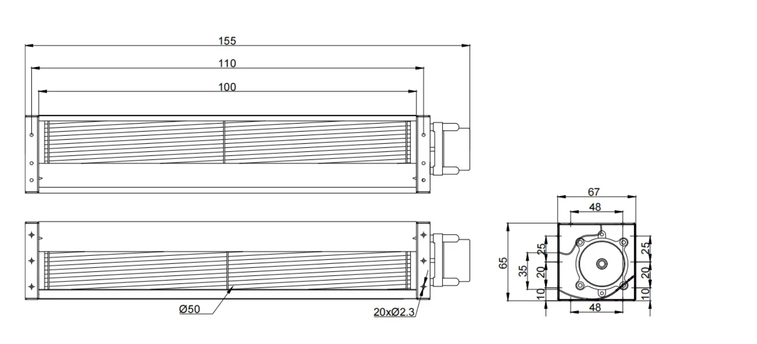 Tangential Fan, 12V, 50mm, Aluminum, HVAC - detail 12