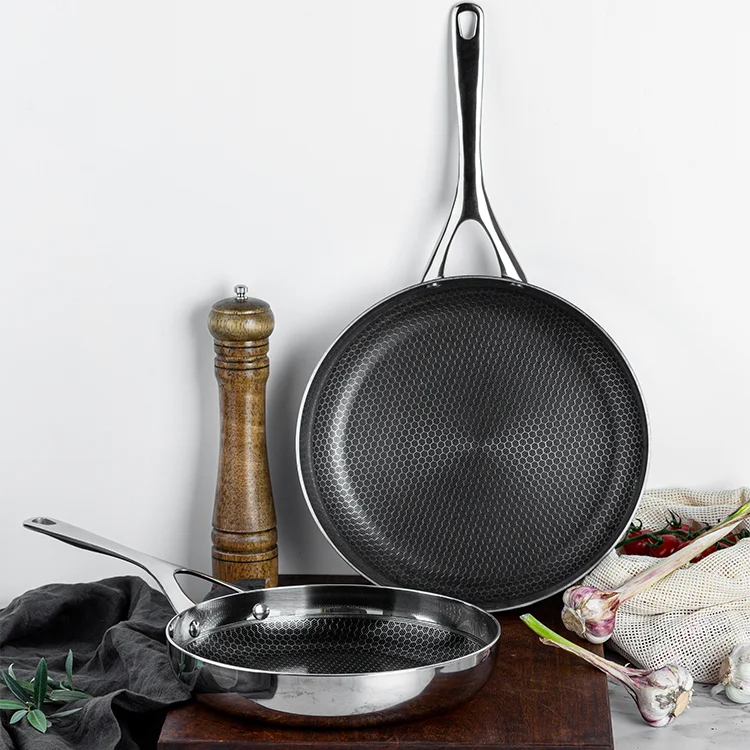 

Hot kitchen ware non stick frying pan 304 stainless steel non-stick frypan cookware cooking pan frying pan