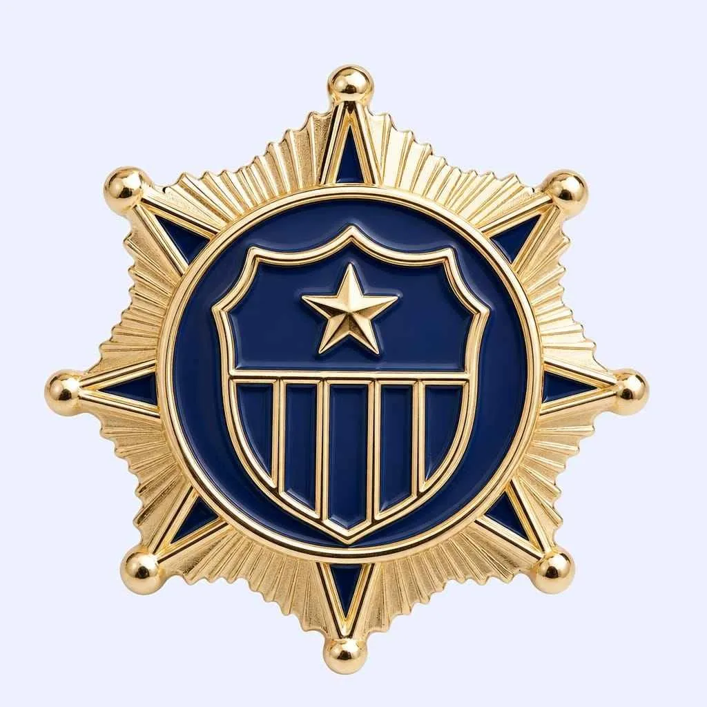 Faceted Ray Shield Pin