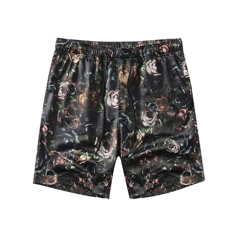 
Custom made fashionable polyester all over printed flower designer casual shorts for men beach 