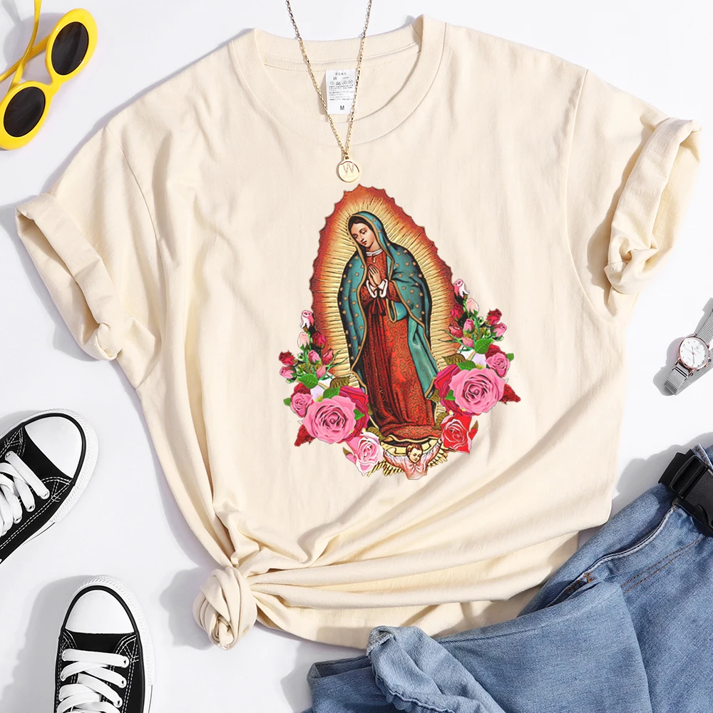 

Camiseta Our Lady of Guadalupe del de las de la moda al por mayor de la camisas de mujer mangas cortas para mujer