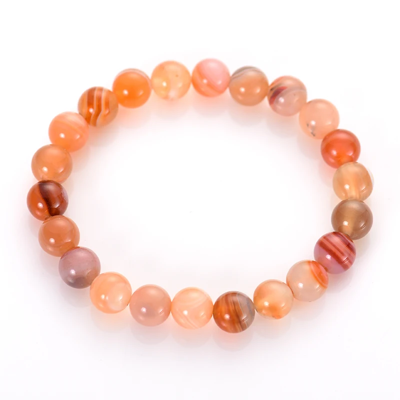 

8mm Natural red lace agate Gemstone Bangles Healing stone Beads Bracelets for Women Jewelry pulsera mujeres, As pictures