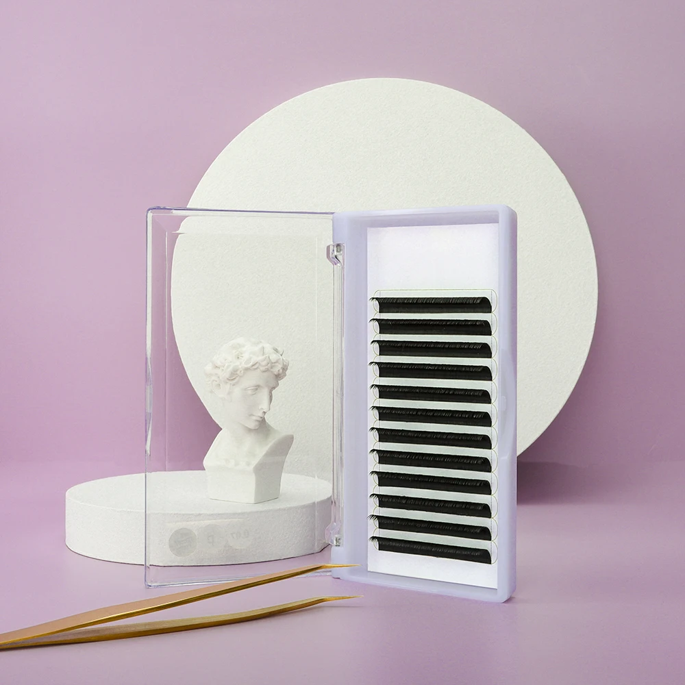 

Private Label Eyelash Extensions D Curl Wholesale Korea Individual Faux Mink False Eye Lashes, Natural black