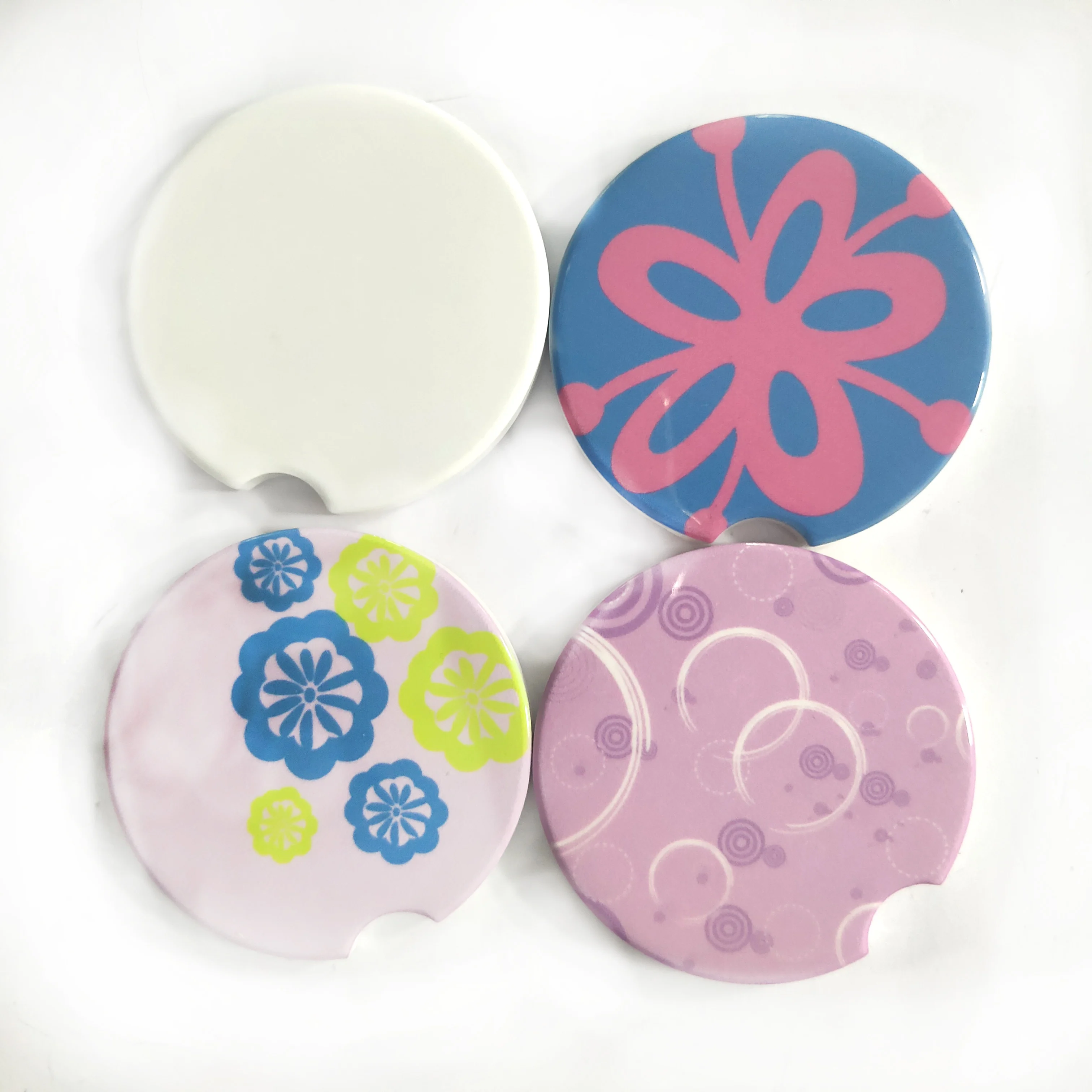 

European Style Home Decor Luxury Blank Ceramic Marble Texture Cork Base Coasters