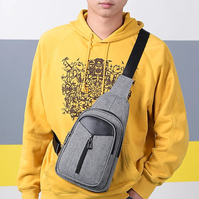 

Chest bag men's backpack 2021 new casual waist bag canvas mobile phone small shoulder bag