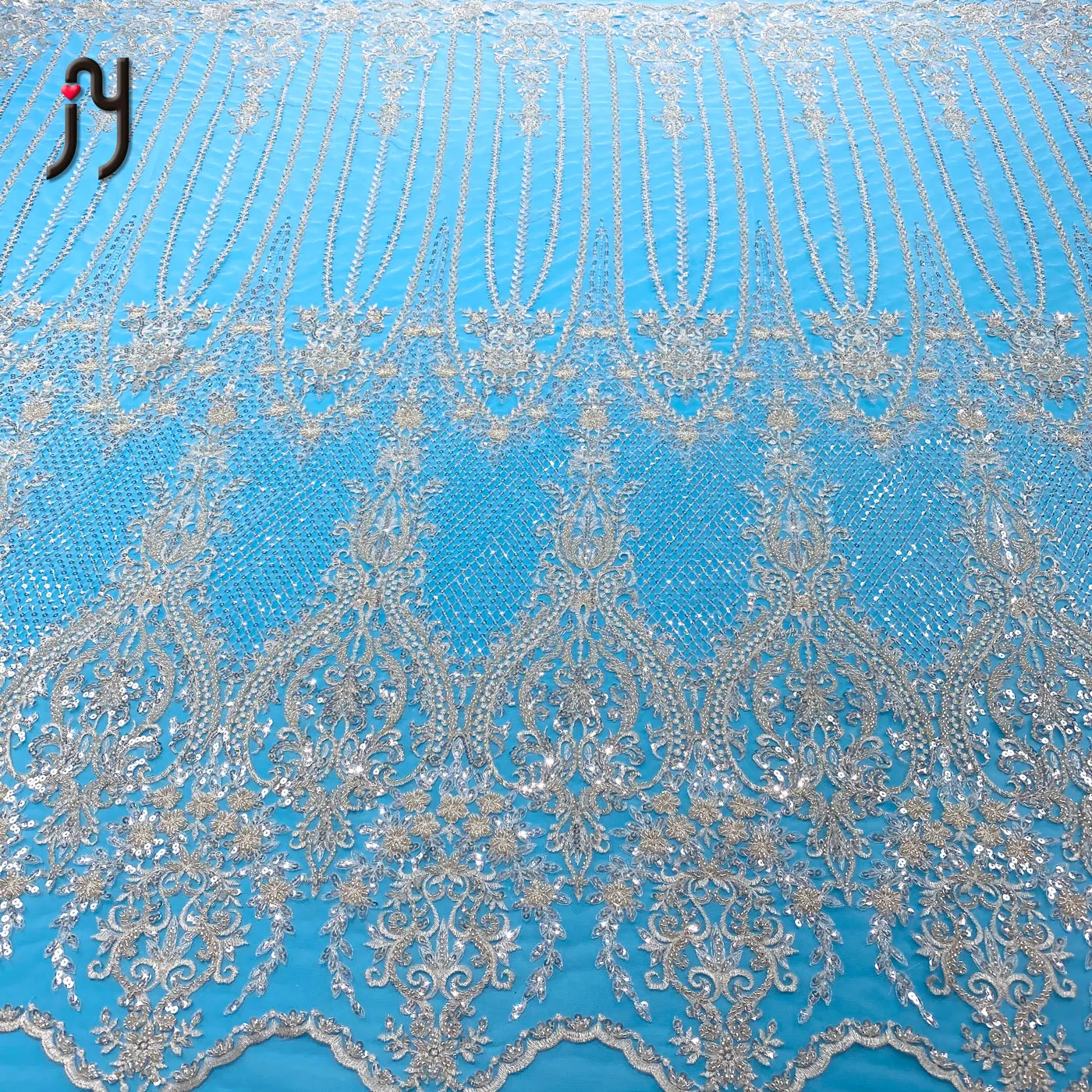 

Luxury Handmade Beads Lace African Sequins Wedding Party Net Lace, Accept customized color