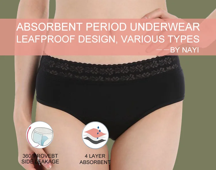 Menstrual Leak Proof Organic Cotton Protective Girls Hipster Underwear