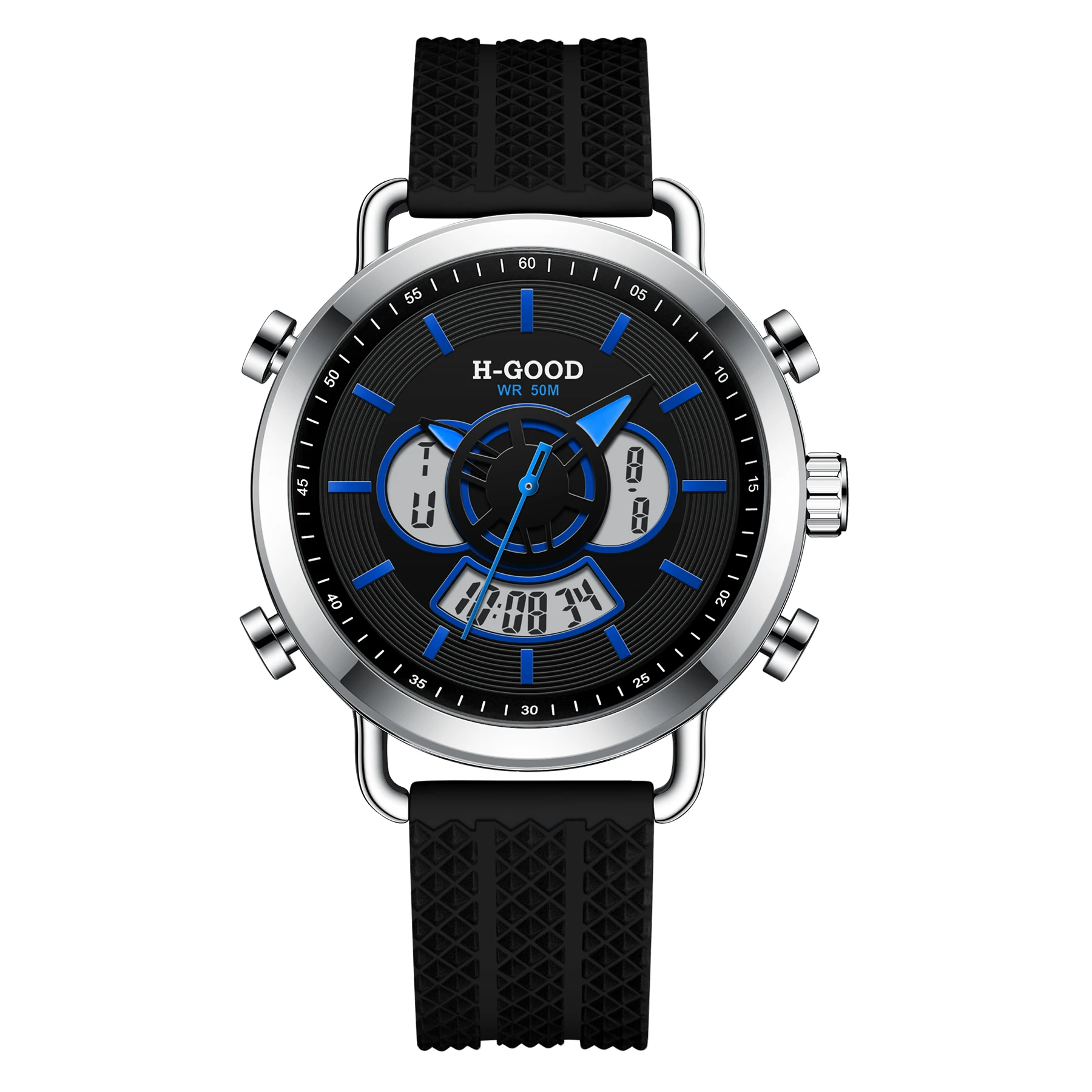 

H-GOOD TK-0006 Wholesale Analog Digital Light up Digital Watches Water Proof and Shock Proof Sport Watch, 3 colors