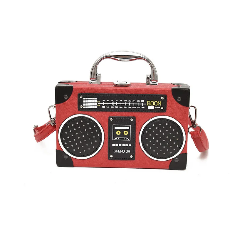 

Customized 2021 New Creative Radio Box handbag for Girls Trendy Fashion Ladies Handbags Shoulder Bags on Sale, Red black brown