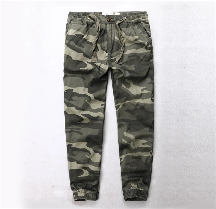 

Men Fashion Streetwear Factory custom design camouflage mens sweat joggers with pockets work out Cargo Pants Camo Twill