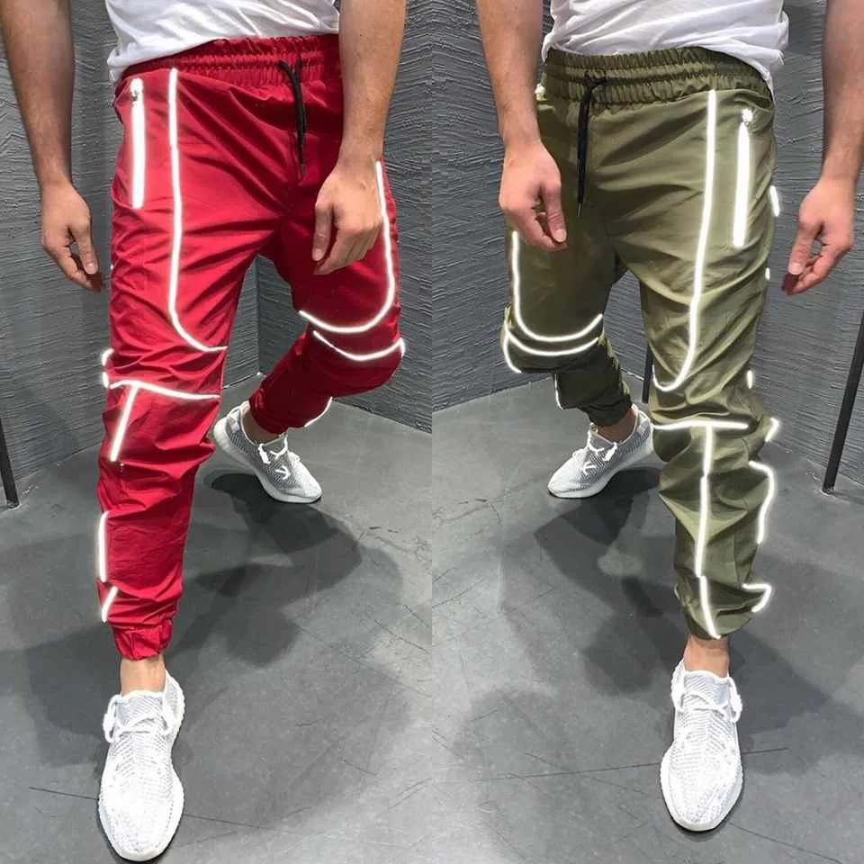 

Autumn And Winter New Fitness Pants Night Running Reflective Trend Thin Feet Trousers Basketball Training, Customized color
