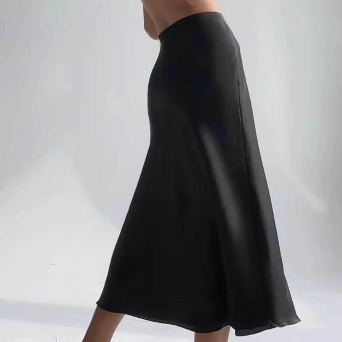 Enyami Custom High Waist Long Wrap Satin Silk Texture a Line Skirt Women High Waisted Midi Summer Office Skirts