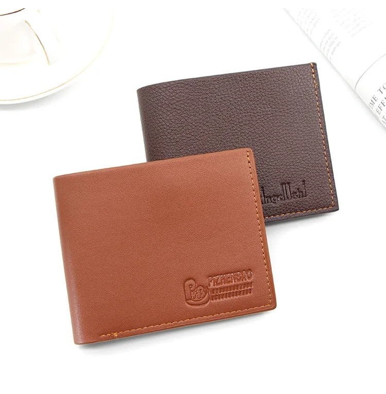 

direct sale hot selling short men's pu leather card holder coin purse money clip wallet