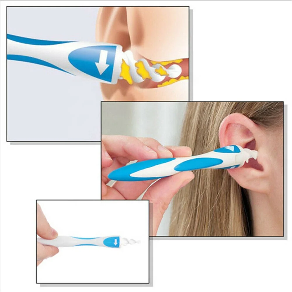 

Biumart Hot Sale Smart Ear Wax Remover Soft Spiral Cleaner Safe Earwax Swab Removal Set with Color box packaging