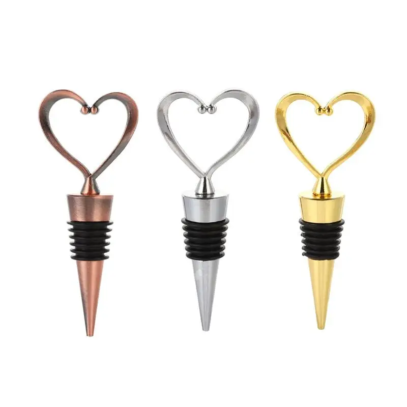 

Heart Shaped Red Wine Stopper Wine Stopper Hot Selling Zinc Alloy Gift Box For Hotel Bar Wedding Gifts, Customized according to customer requirements
