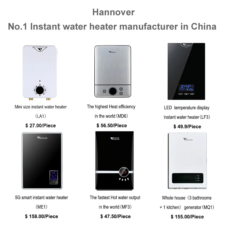 Hannover can supply hot water to 4 shower whole house electric instant tankless water boiler