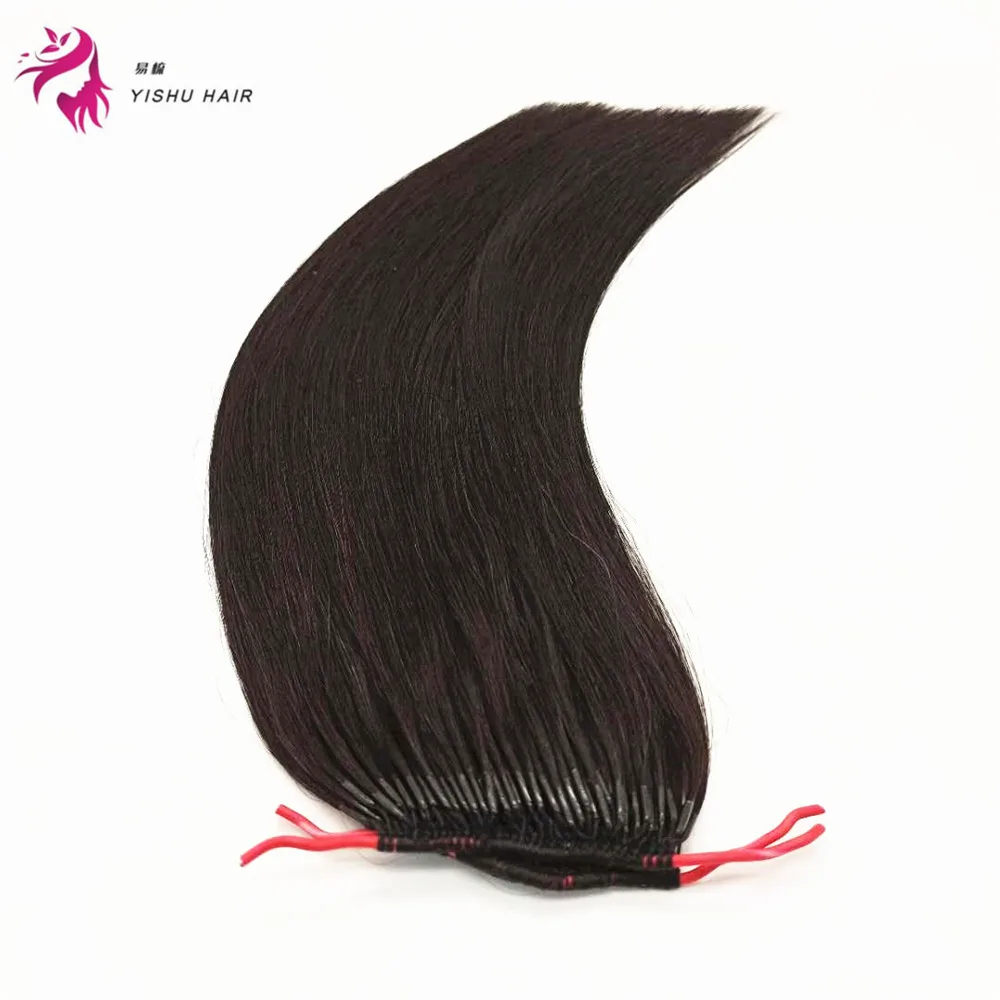 

Wholesale Factory Natural Hair Two Cotton Thread Twins Double Line I-tip Glue Knot Hair Extensions, Natural color #1b