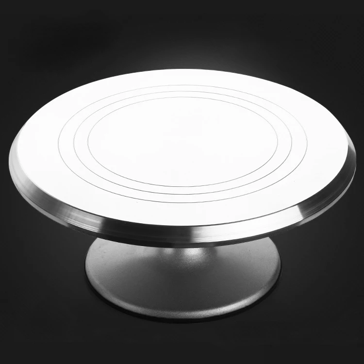 

A3065 DIY 12/14 Inches Cake Pan Baking Tool Aluminium Alloy Plate Display Rotating Decorating Rotary Table Cake Stand Turntable, As pic