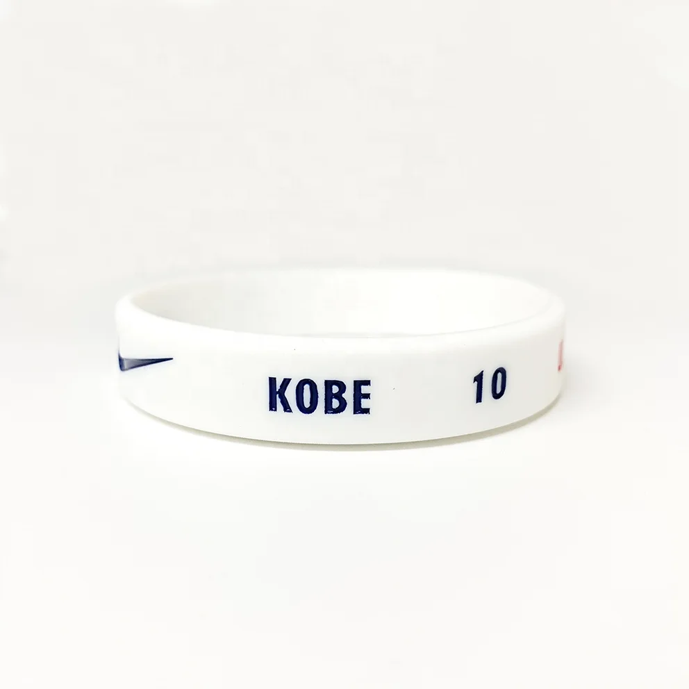 

Kobe Bryant Wholesale custom basketball stars debossed color filled silicone bracelets for sports, Customized color