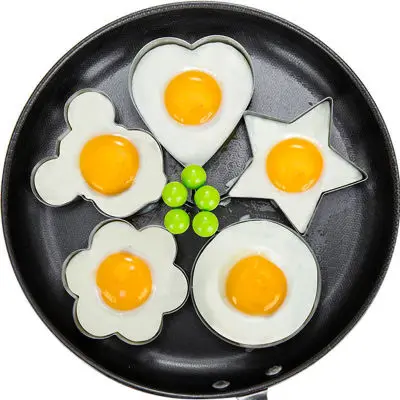 

Fried Egg Mold Non-Stick Stainless Steel Omelette Maker Fried Egg Model Love Cartoon Diy Creative Household Mold MZL