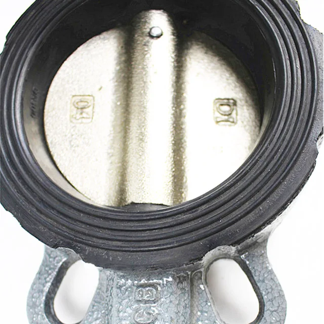 
China 150 Psi 6 Inch Rubber Seal Carbon Steel A216 WCB Wafer Type Butterfly Valve Exhaust 