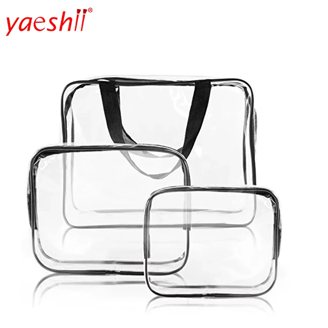 

Yaeshii Transparent PVC Leather Makeup Bag With Zipper