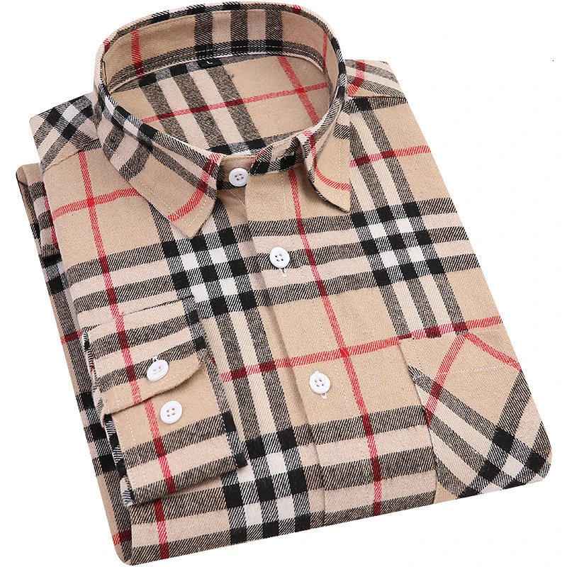 

2022 New Hot Sale Classic 5XL Big Men Tops Fashionable Shirt, Wild Retro Long-Sleeved Plus Size Plaid Men's Plaid Shirts, Customized color