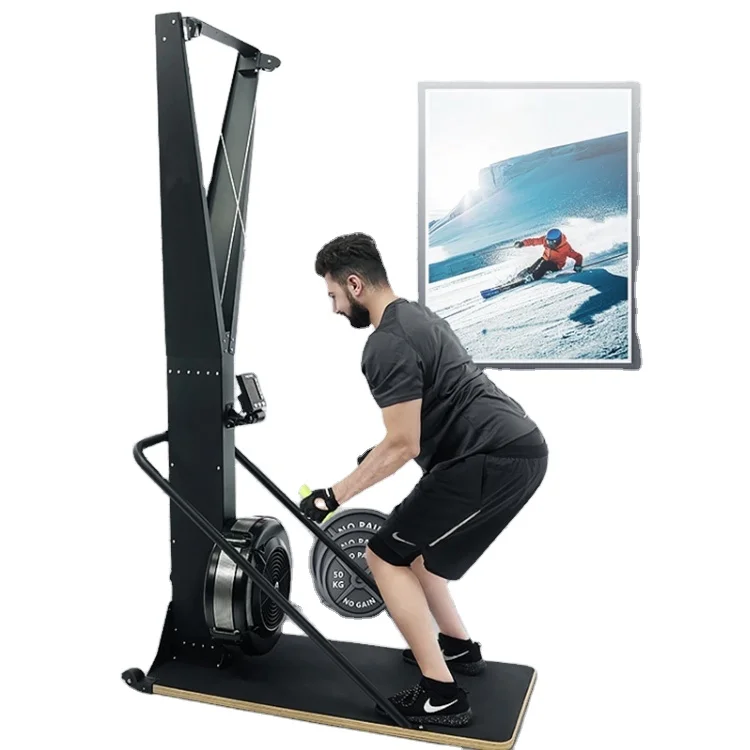 

Skyboard indoor air row fitness training skiing machine, Black