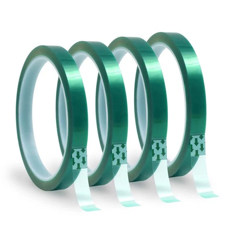 Heat Press Sublimation Printer Silicone Adhesive PET Tape Polyest Film Green Tape for Powder Coating