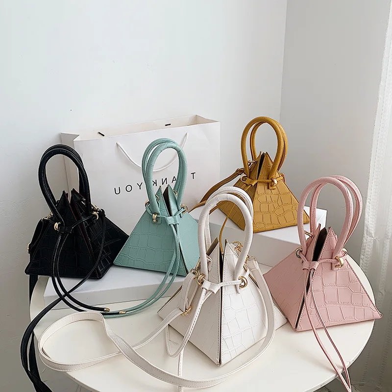 

2021 New Private Label Crocodile Print Casual Luxury Ladies Handbags Triangle Jelly Bags For Women Designer Purses