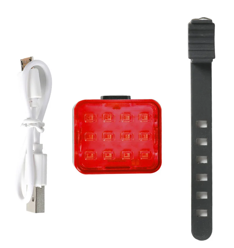 

USB Charging Rainproof Mountain Folding Bicycle Color Warning Light Cycling Equipment Bicycle Tail Light