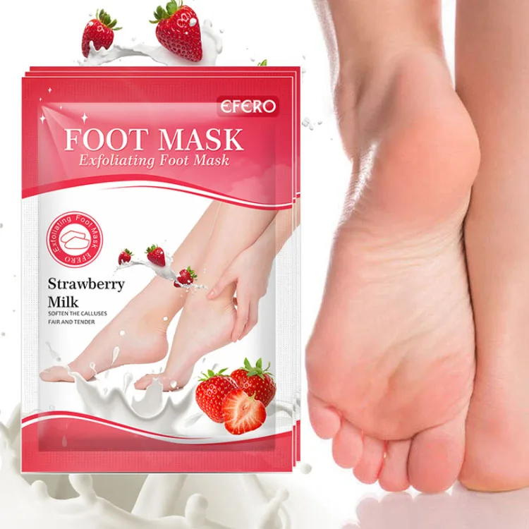 

Wholesales high quality strawberry nourishing milk extract exfoliating foot mask