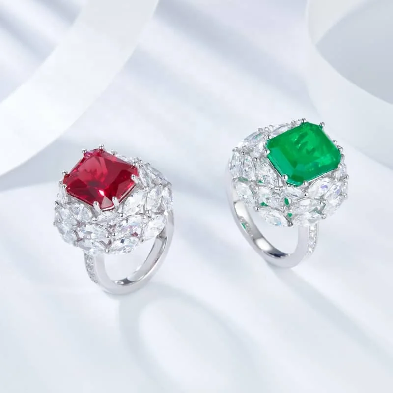 

Ruby ring custom wedding jewelry party valentines day gift 925 Sterling Silver the latest fashion gemstones women emerald rings, White gold (rose gold, yellow are avaliable)