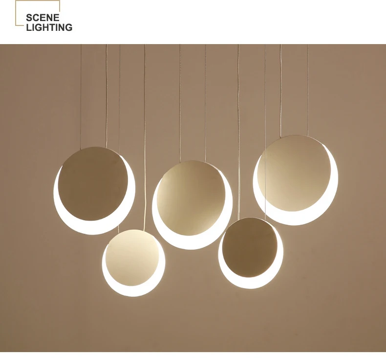 Modern led restaurant chandelier creative round combination fashion clothing store front desk coffee shop chandelier