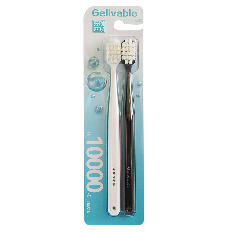 

2021 New Updated Version Micro Fiber 10000 Floss Bristle Ultra Fine Super Soft Nano Toothbrush, Black&white