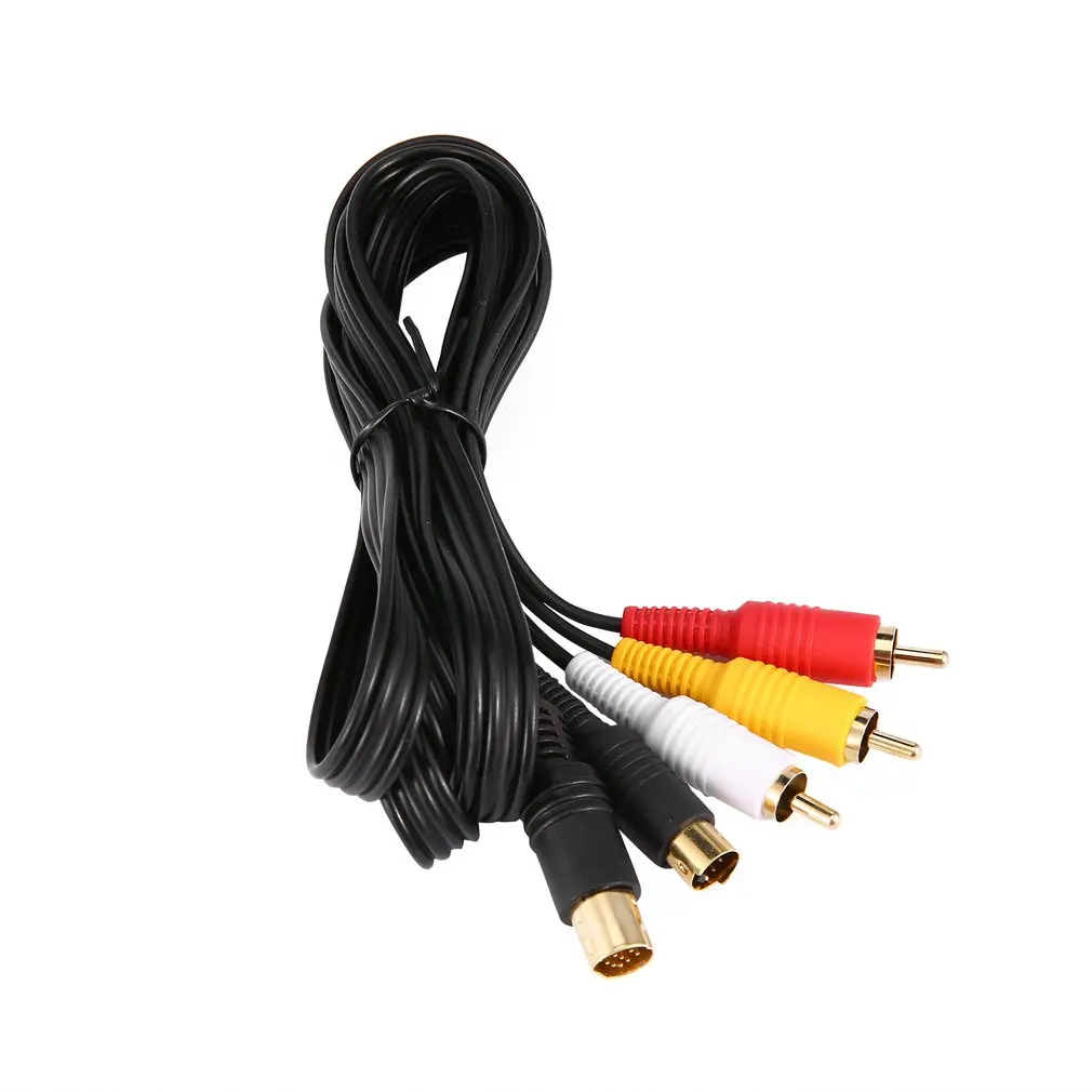 

1.8M Gold-plated SEGA SAV RCA Video Audio Composite Cable For SEGA Saturn S-Video AV Cable, Black