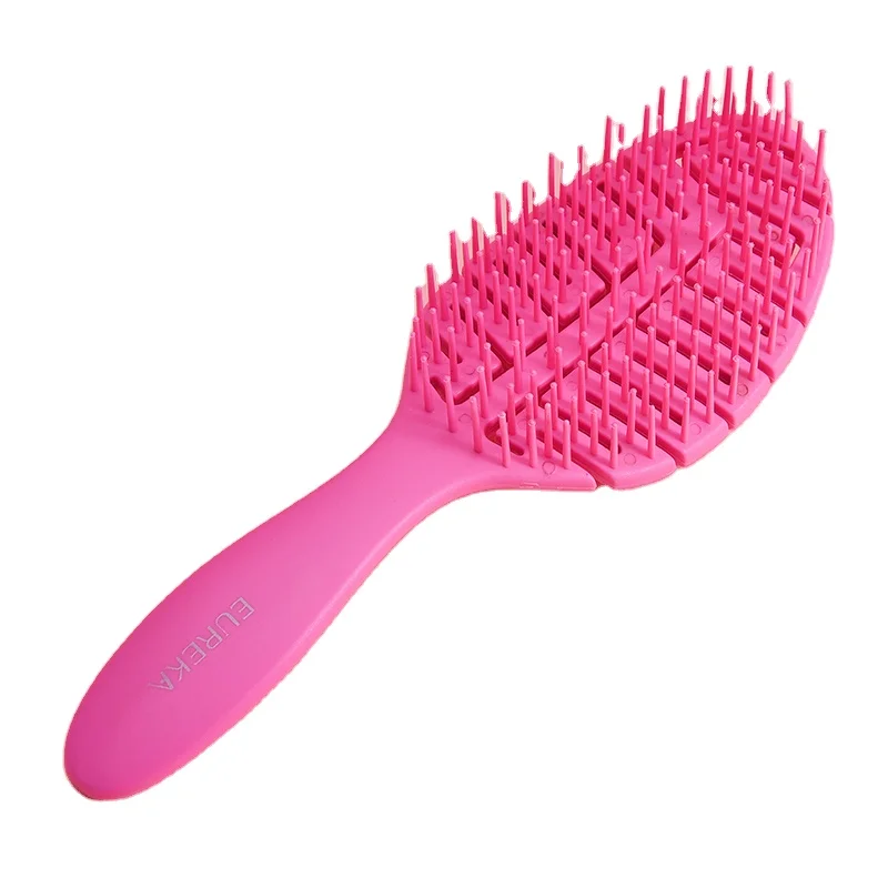 

Cecilia Hollow out scalp massage comb dry wet smooth hair brush wide tooth fluffy styling curved hair cut comb, Mixed color