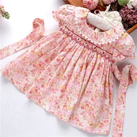 

smocked dress baby clothes girl's dresses floral ruffles flower kids outfit cotton casual boutiques children clothes C91018534