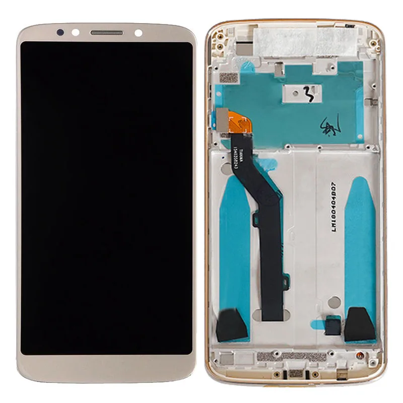 

5.7 inches For Motorola G6 Play XT1922 LCD With Touch Screen Digitizer For Moto G6 Play Lcd Display With Frame Replacement, Black/gold