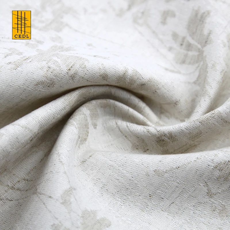 Popular Yarn Dyed Cotton Linen Rayon Blended Jacquard Fabric for Clothes
