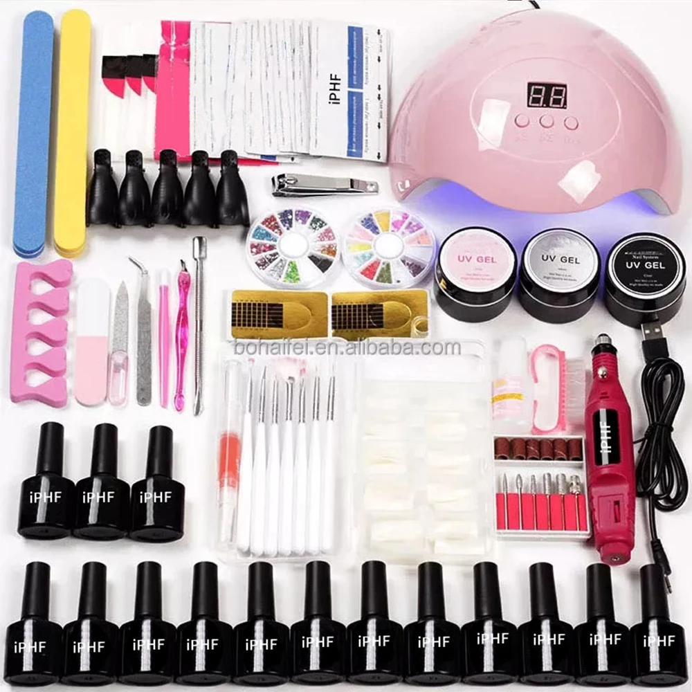 

Gel Nail Polish Kit with 36W UV Lamp Private Label Manicure Tools Set Nail Gel