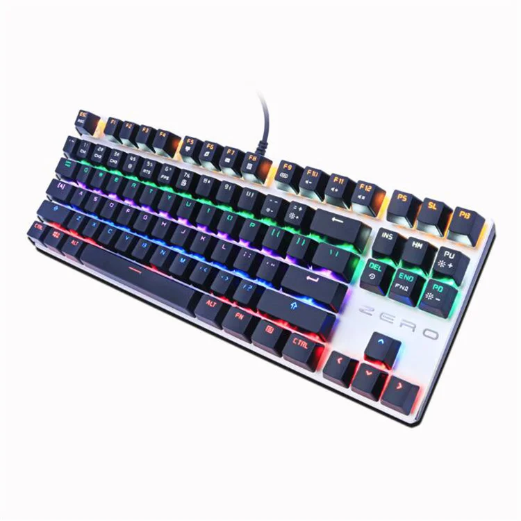 

Blue red Switch English Russian version backlight ZERO METO wired gaming Mechanical Keyboard for gamer