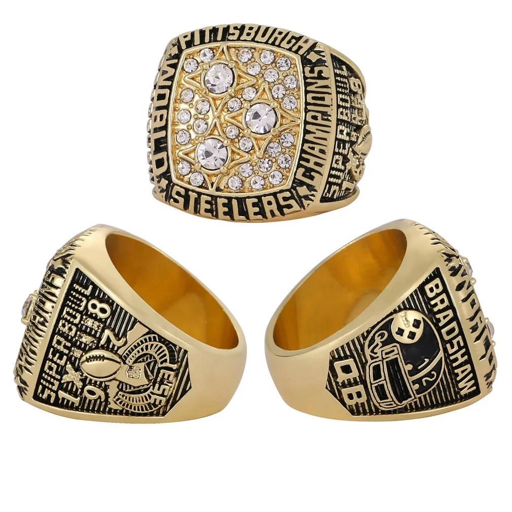 

Linghu Custom 13th SuperBowl Football Rings Display Gift Box 1978-1979 NFL Pittsburgh Steelers Championship Ring, Picture shows