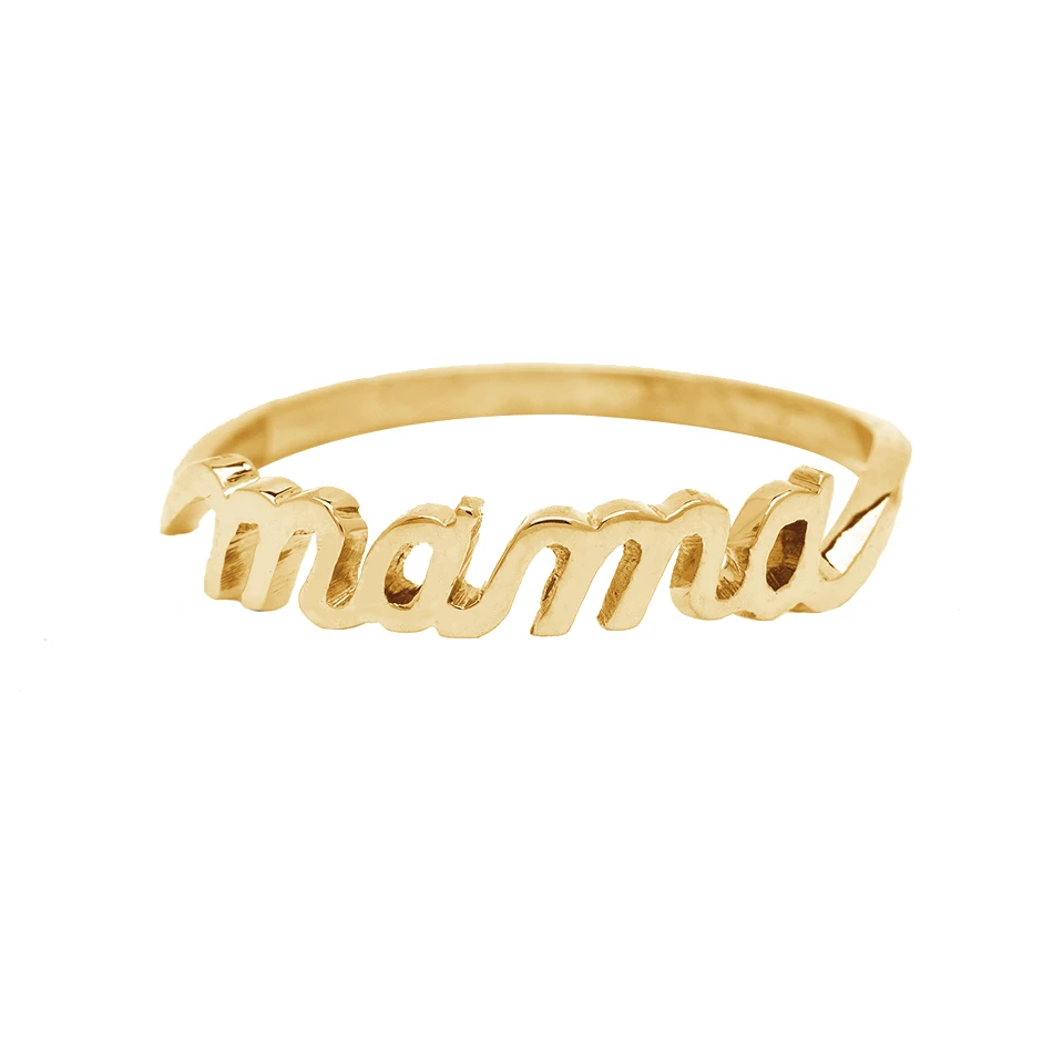 

Wholesale gold jewelry spring design unique value 925 sterling silver 18K gold plated mama rings for Mother's Day gift