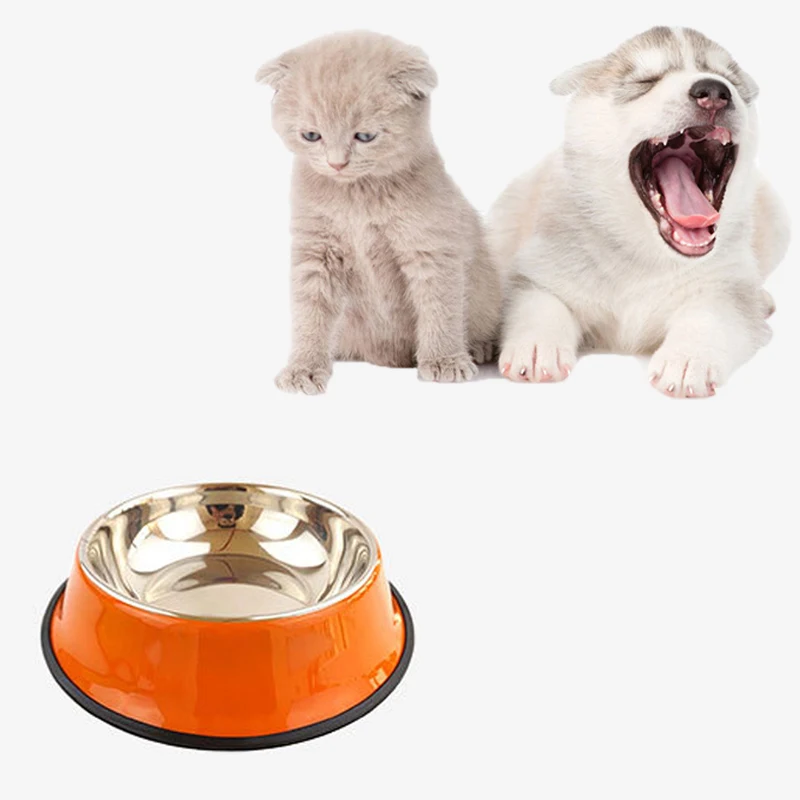 

Wholesale Nonslip Dog Bowl/Pet Bowl /Cat Bowl With Rubber Base Stainless Steel Pet Food Drinking Bowl Dish Production, 15cm 18cm 22cm 26cm 30cm 34cm